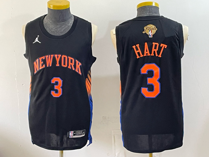 Men New York Knicks #3 Hart black 2026 Nike NBA jersey 062507